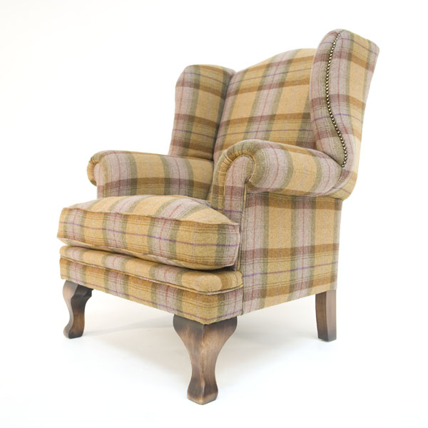 Contrast Upholstery Huxley Chair in Plaid Autumn Gold